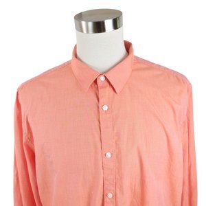 Calvin Klein Men's XXL Peach Button Up Long Sleeve Shirt